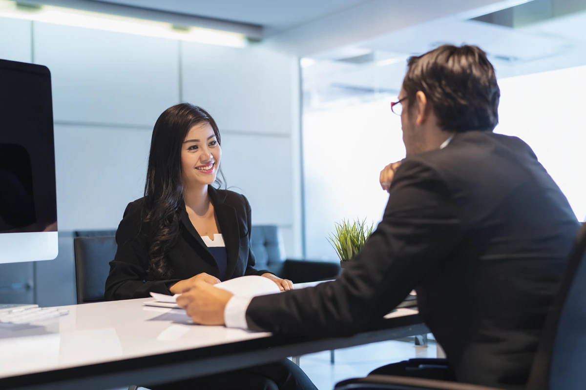 Business meeting between two professionals